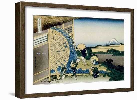 36 Views of Mount Fuji, no. 26: Watermill at Onden-Katsushika Hokusai-Framed Giclee Print