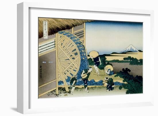 36 Views of Mount Fuji, no. 26: Watermill at Onden-Katsushika Hokusai-Framed Giclee Print