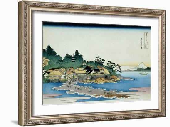 36 Views of Mount Fuji, no. 27: Enoshima in the Sagami Province-Katsushika Hokusai-Framed Giclee Print