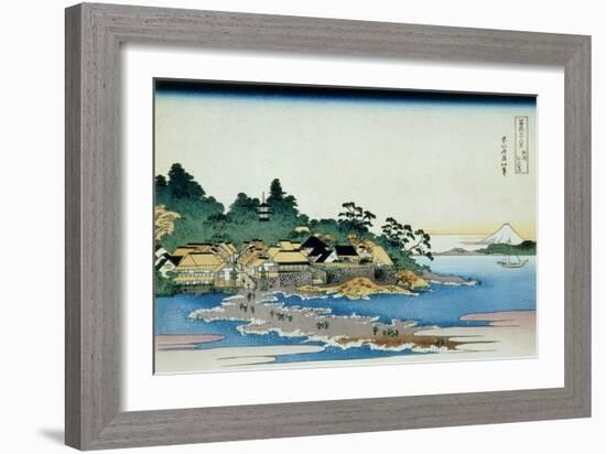 36 Views of Mount Fuji, no. 27: Enoshima in the Sagami Province-Katsushika Hokusai-Framed Giclee Print