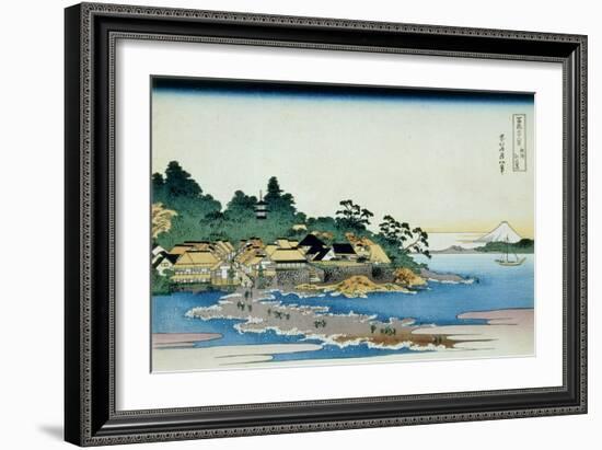 36 Views of Mount Fuji, no. 27: Enoshima in the Sagami Province-Katsushika Hokusai-Framed Giclee Print