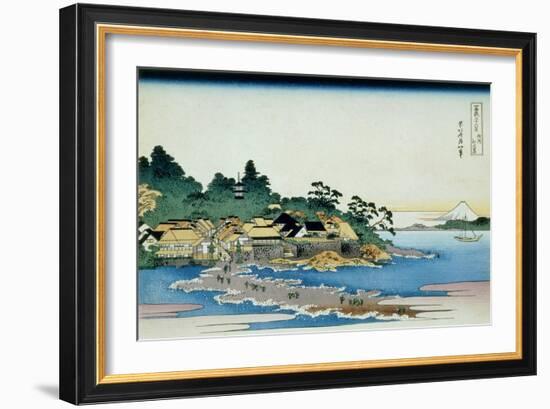 36 Views of Mount Fuji, no. 27: Enoshima in the Sagami Province-Katsushika Hokusai-Framed Giclee Print