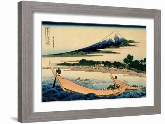 36 Views of Mount Fuji, no. 28: Shore of Tago Bay, Ejiri at Tokaido-Katsushika Hokusai-Framed Giclee Print