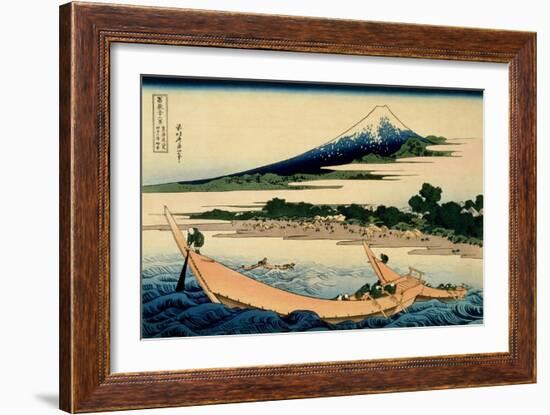 36 Views of Mount Fuji, no. 28: Shore of Tago Bay, Ejiri at Tokaido-Katsushika Hokusai-Framed Giclee Print