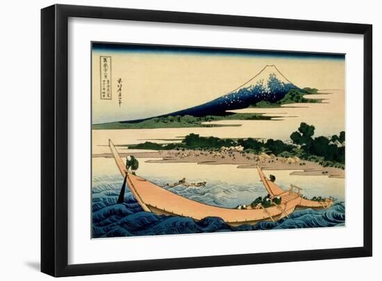 36 Views of Mount Fuji, no. 28: Shore of Tago Bay, Ejiri at Tokaido-Katsushika Hokusai-Framed Giclee Print