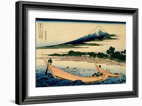 36 Views of Mount Fuji, no. 28: Shore of Tago Bay, Ejiri at Tokaido-Katsushika Hokusai-Framed Giclee Print