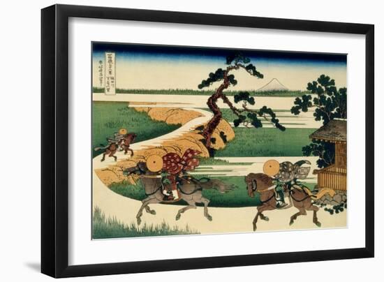 36 Views of Mount Fuji, no. 32: Village of Sekiya at Sumida River-Katsushika Hokusai-Framed Giclee Print