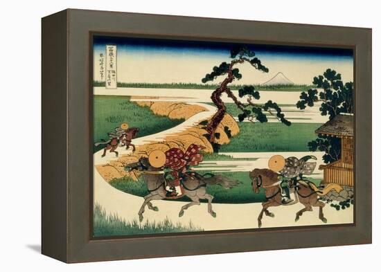 36 Views of Mount Fuji, no. 32: Village of Sekiya at Sumida River-Katsushika Hokusai-Framed Premier Image Canvas