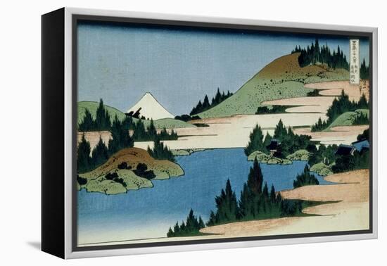 36 Views of Mount Fuji, no. 34: The Lake of Hakone in the Sagami Province-Katsushika Hokusai-Framed Premier Image Canvas