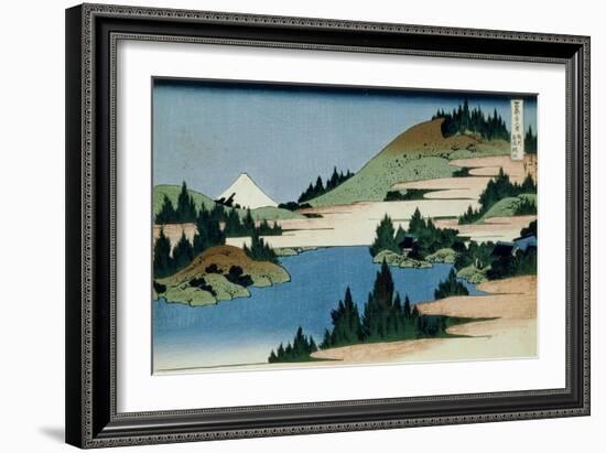 36 Views of Mount Fuji, no. 34: The Lake of Hakone in the Sagami Province-Katsushika Hokusai-Framed Giclee Print