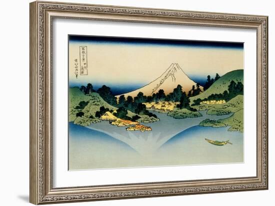 36 Views of Mount Fuji, no. 35: Reflected in Lake Kawaguchi, Seen from the Misaka Pass, Kai Provinc-Katsushika Hokusai-Framed Giclee Print