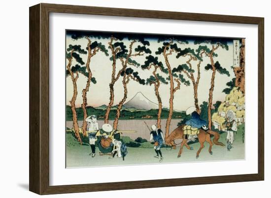 36 Views of Mount Fuji, no. 36: Hodogaya on the Tokaido-Katsushika Hokusai-Framed Giclee Print