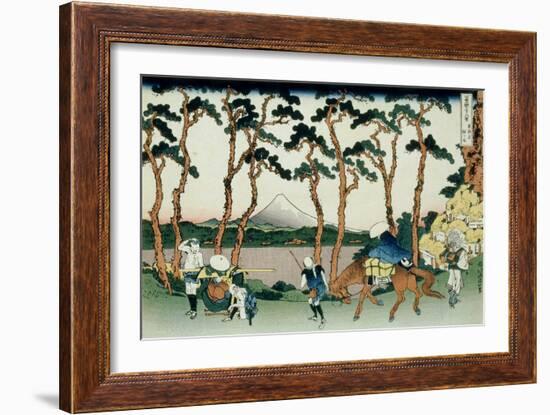 36 Views of Mount Fuji, no. 36: Hodogaya on the Tokaido-Katsushika Hokusai-Framed Giclee Print