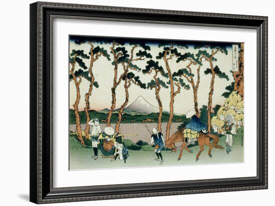 36 Views of Mount Fuji, no. 36: Hodogaya on the Tokaido-Katsushika Hokusai-Framed Giclee Print