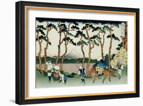 36 Views of Mount Fuji, no. 36: Hodogaya on the Tokaido-Katsushika Hokusai-Framed Giclee Print