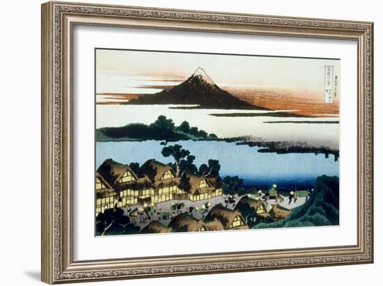 36 Views of Mount Fuji, no. 41: Dawn at Isawa in the Kai Province-Katsushika Hokusai-Framed Giclee Print