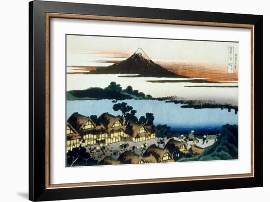 36 Views of Mount Fuji, no. 41: Dawn at Isawa in the Kai Province-Katsushika Hokusai-Framed Giclee Print