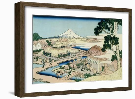 36 Views of Mount Fuji, no. 44: The Tea Plantation of Katakura in the Suruga Province-Katsushika Hokusai-Framed Giclee Print