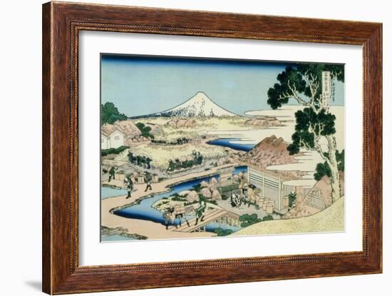 36 Views of Mount Fuji, no. 44: The Tea Plantation of Katakura in the Suruga Province-Katsushika Hokusai-Framed Giclee Print
