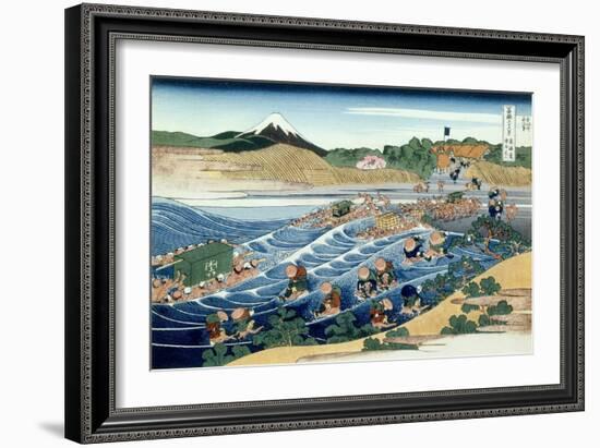 36 Views of Mount Fuji, no. 45: From Kanaya on the Tokaido-Katsushika Hokusai-Framed Giclee Print