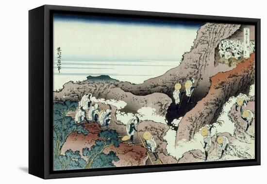 36 Views of Mount Fuji, no. 46: Climbing on Fuji-Katsushika Hokusai-Framed Premier Image Canvas