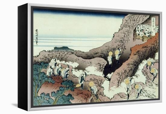 36 Views of Mount Fuji, no. 46: Climbing on Fuji-Katsushika Hokusai-Framed Premier Image Canvas