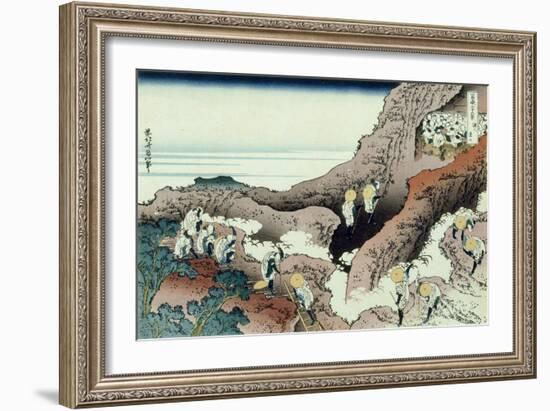 36 Views of Mount Fuji, no. 46: Climbing on Fuji-Katsushika Hokusai-Framed Giclee Print