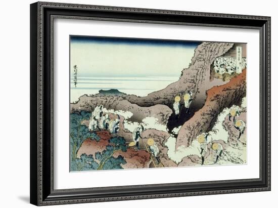 36 Views of Mount Fuji, no. 46: Climbing on Fuji-Katsushika Hokusai-Framed Giclee Print