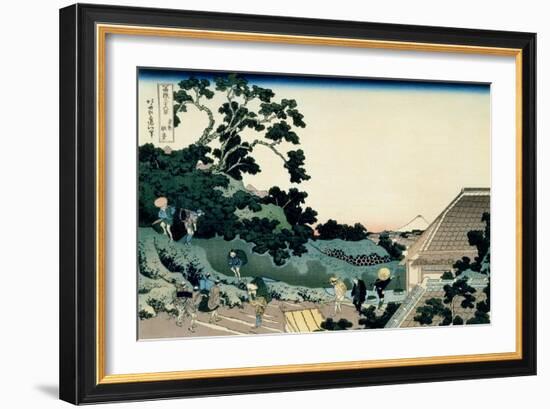 36 Views of Mount Fuji, no. 5: From the Mishima Pass-Katsushika Hokusai-Framed Giclee Print