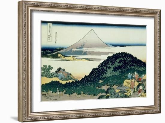 36 Views of Mount Fuji, no. 6: The Coast of Seven Leagues in Kamakura-Katsushika Hokusai-Framed Giclee Print