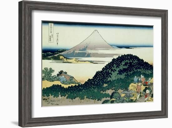 36 Views of Mount Fuji, no. 6: The Coast of Seven Leagues in Kamakura-Katsushika Hokusai-Framed Giclee Print