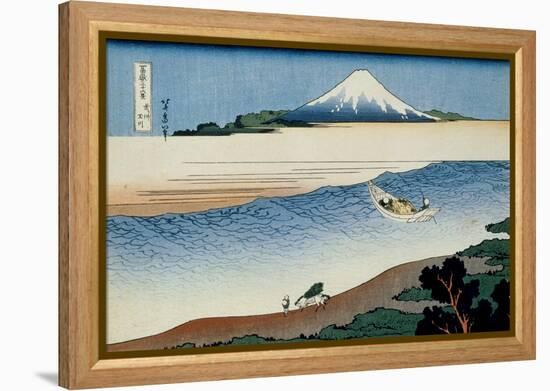 36 Views of Mount Fuji, no. 8: Tama River in the Musashi Province-Katsushika Hokusai-Framed Premier Image Canvas