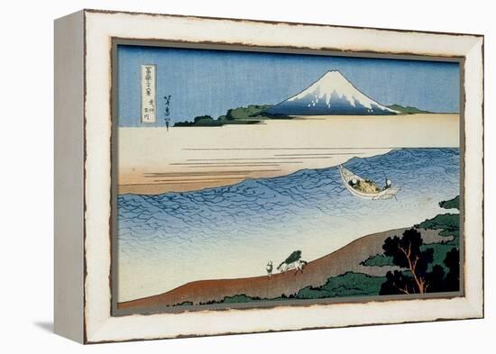 36 Views of Mount Fuji, no. 8: Tama River in the Musashi Province-Katsushika Hokusai-Framed Premier Image Canvas