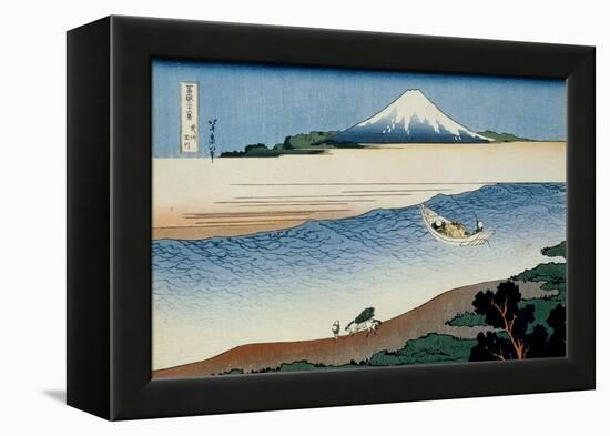 36 Views of Mount Fuji, no. 8: Tama River in the Musashi Province-Katsushika Hokusai-Framed Premier Image Canvas