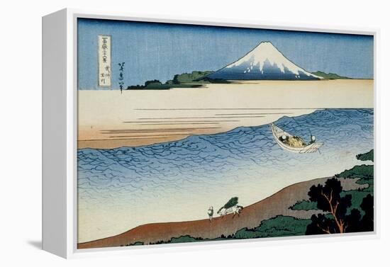 36 Views of Mount Fuji, no. 8: Tama River in the Musashi Province-Katsushika Hokusai-Framed Premier Image Canvas