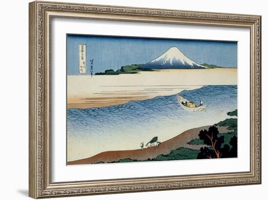 36 Views of Mount Fuji, no. 8: Tama River in the Musashi Province-Katsushika Hokusai-Framed Giclee Print