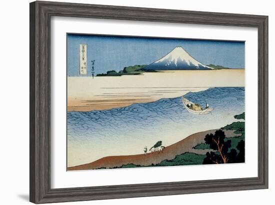 36 Views of Mount Fuji, no. 8: Tama River in the Musashi Province-Katsushika Hokusai-Framed Giclee Print