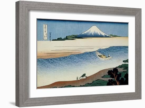 36 Views of Mount Fuji, no. 8: Tama River in the Musashi Province-Katsushika Hokusai-Framed Giclee Print