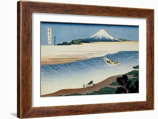 36 Views of Mount Fuji, no. 8: Tama River in the Musashi Province-Katsushika Hokusai-Framed Giclee Print