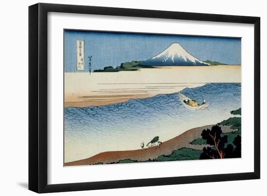 36 Views of Mount Fuji, no. 8: Tama River in the Musashi Province-Katsushika Hokusai-Framed Giclee Print