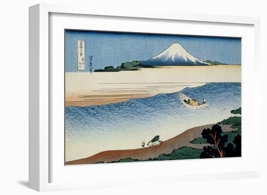 36 Views of Mount Fuji, no. 8: Tama River in the Musashi Province-Katsushika Hokusai-Framed Giclee Print