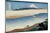 36 Views of Mount Fuji, no. 8: Tama River in the Musashi Province-Katsushika Hokusai-Mounted Giclee Print