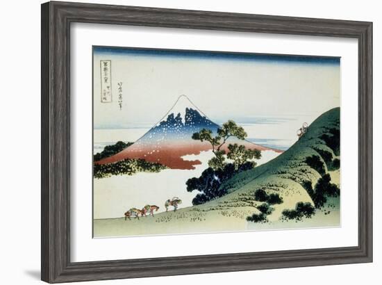 36 Views of Mount Fuji, no. 9: Inume Pass in the Kai Province-Katsushika Hokusai-Framed Giclee Print
