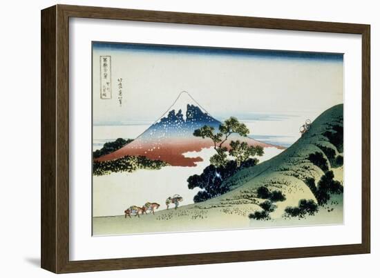 36 Views of Mount Fuji, no. 9: Inume Pass in the Kai Province-Katsushika Hokusai-Framed Giclee Print