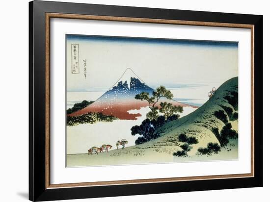 36 Views of Mount Fuji, no. 9: Inume Pass in the Kai Province-Katsushika Hokusai-Framed Giclee Print