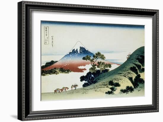 36 Views of Mount Fuji, no. 9: Inume Pass in the Kai Province-Katsushika Hokusai-Framed Giclee Print