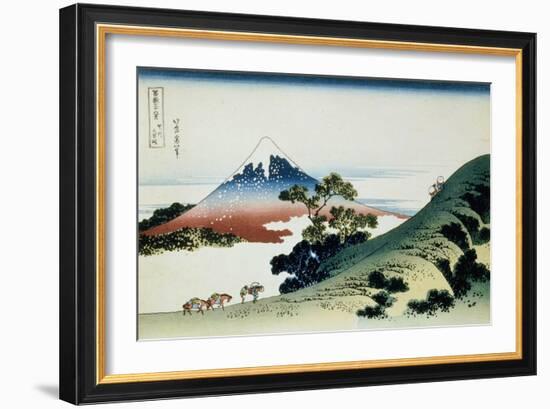 36 Views of Mount Fuji, no. 9: Inume Pass in the Kai Province-Katsushika Hokusai-Framed Giclee Print