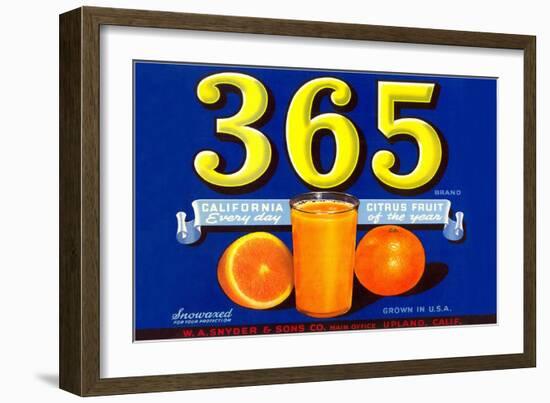 365 Orange Crate Label-null-Framed Art Print