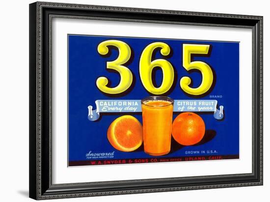 365 Orange Crate Label-null-Framed Art Print