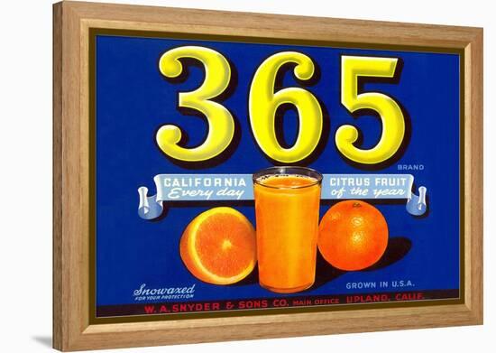 365 Orange Crate Label-null-Framed Stretched Canvas